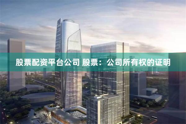 股票配资平台公司 股票：公司所有权的证明